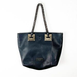 MARC NEW YORK Classic Gold Braided Shoulder Straps Magnetic Closure Tote Bag